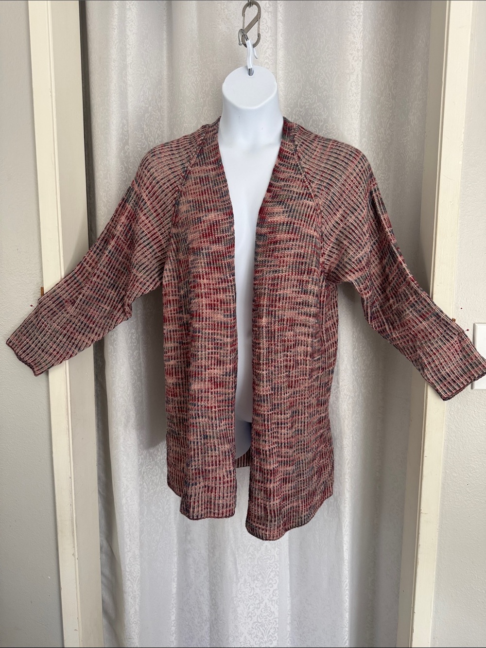 American Rag Multicolor Open-Front Cardigan - Pink & Gray Blend Sz: XL